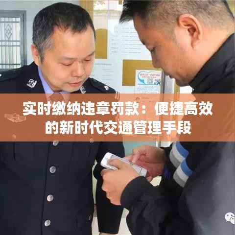 实时缴纳违章罚款:便捷高效的新时代交通管理手段