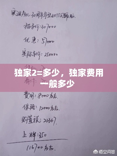 独家2=多少,独家费用一般多少